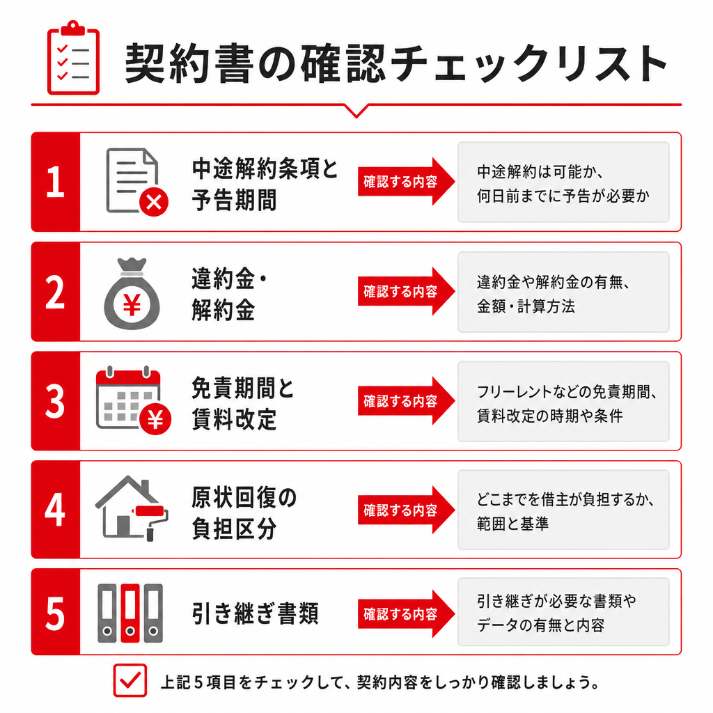 サブリース契約書で確認する5項目のチェックリスト
